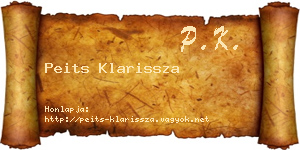 Peits Klarissza névjegykártya